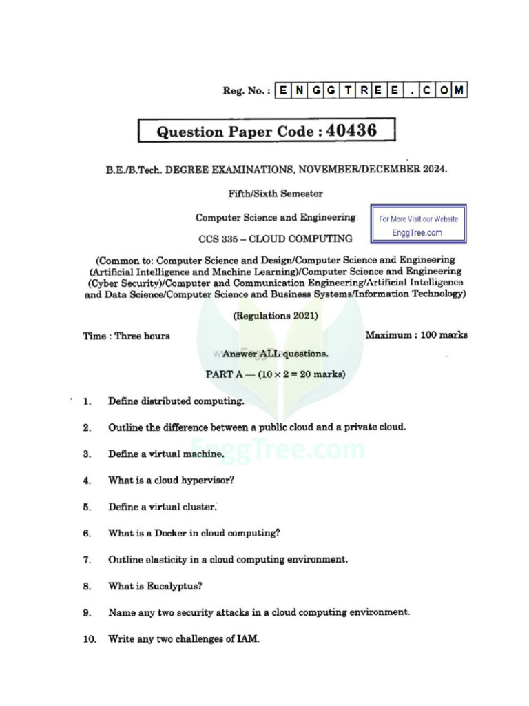 CC Question Paper Nov Dec 2024 | PDF