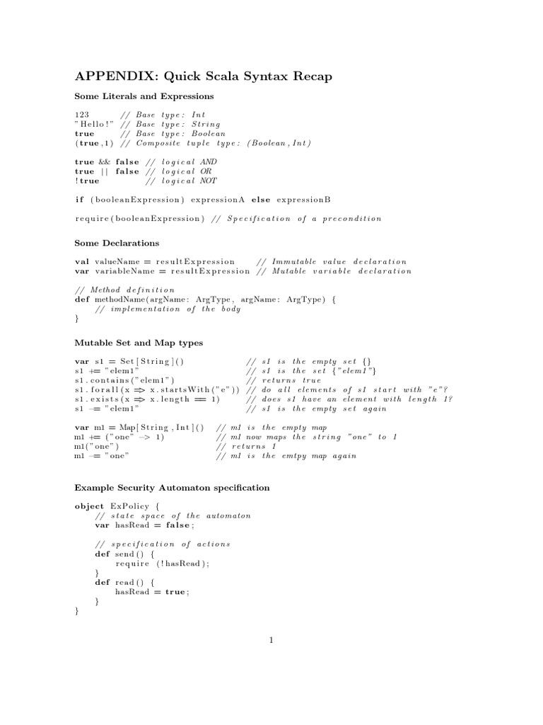 DSS Scala Cheat Sheet | PDF