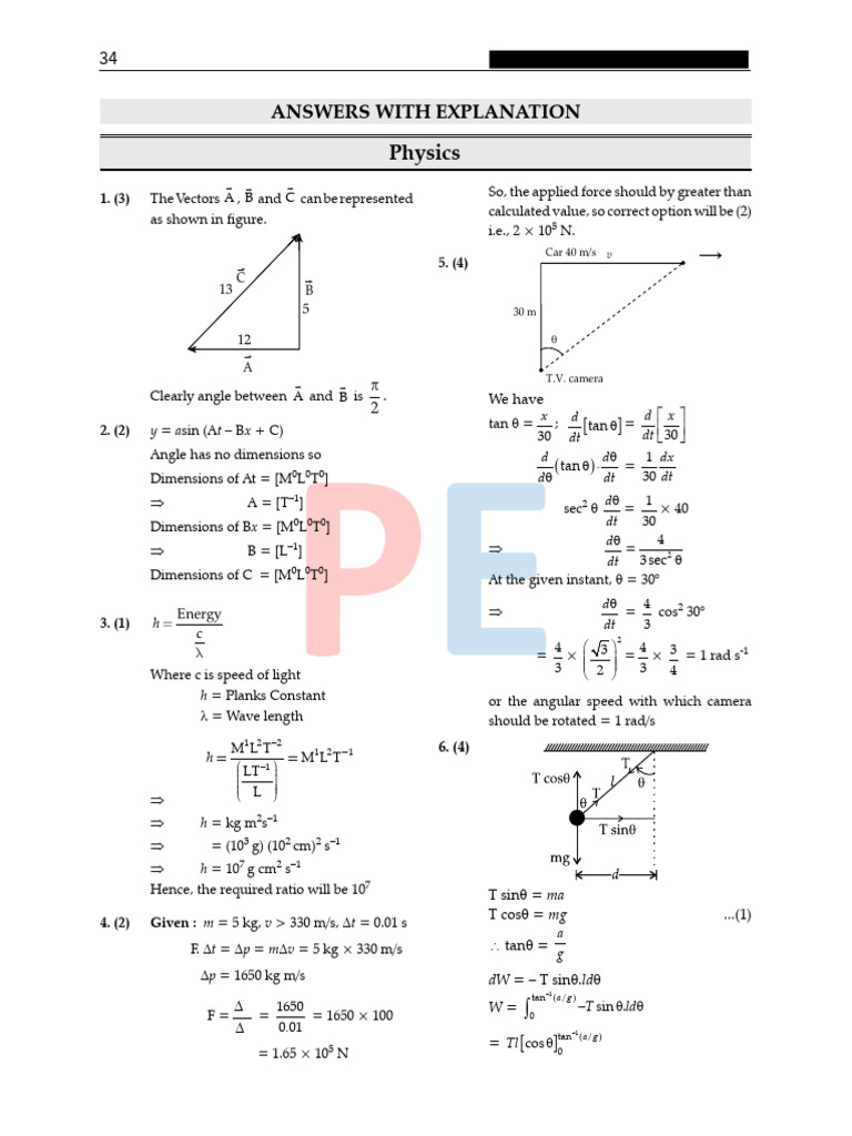 Jee Mock Test 2 Soluions | PDF | Chemistry | Physical Chemistry