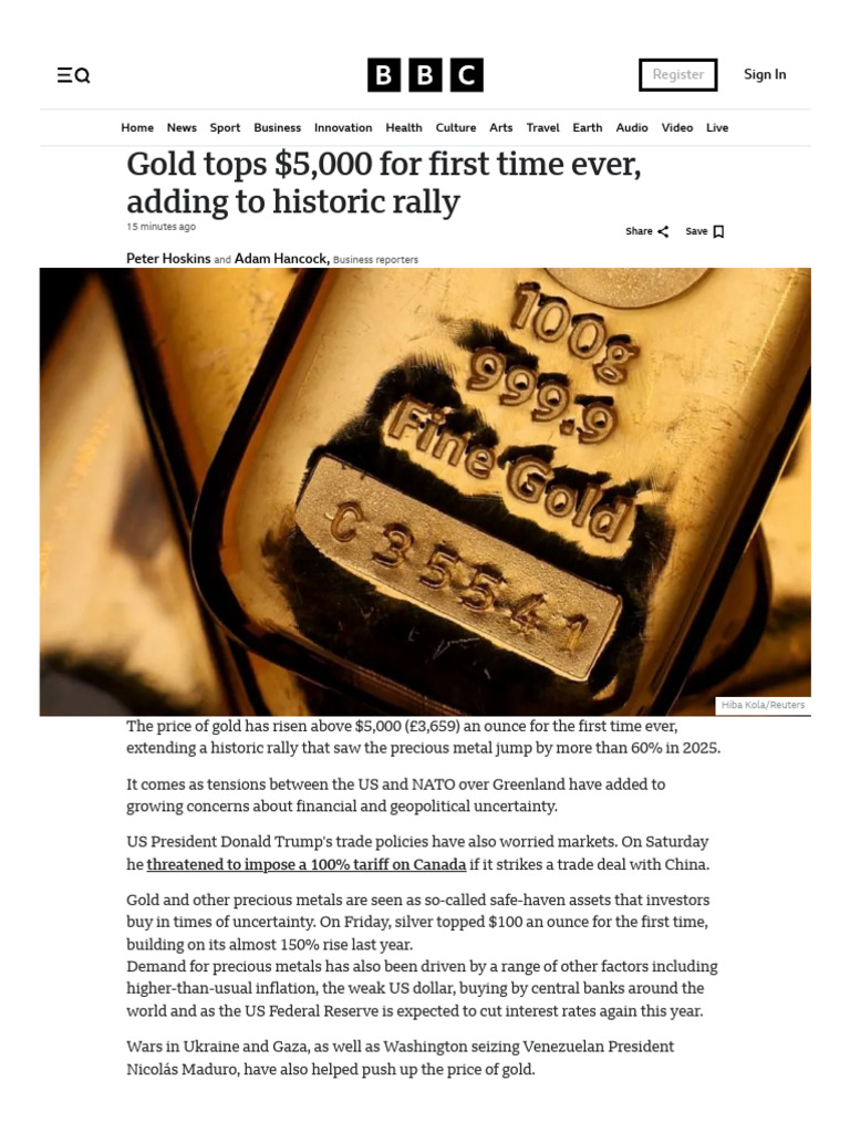 Gold Tops $5,000 For First Time Ever, Adding To Historic Rally | PDF ...