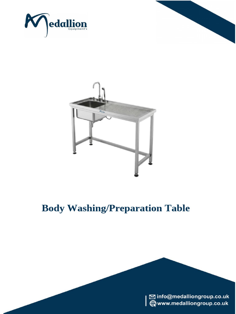 Body Washing Preparation Table | PDF