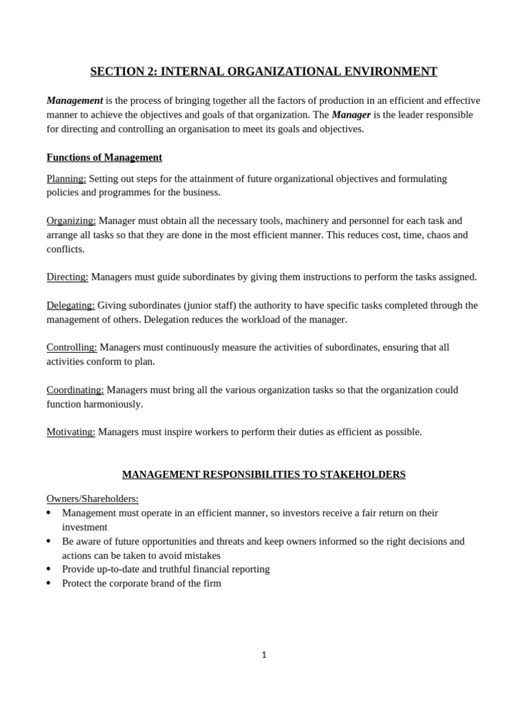 Section 2 Internal Organizational Environment | PDF | Employment ...
