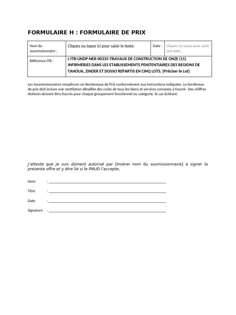 Section 7 - FORM H - FR | PDF