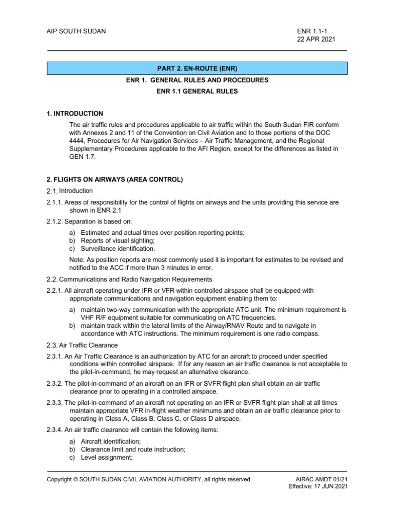Enr 1 General Rules and Procedures | PDF | Instrument Flight Rules ...