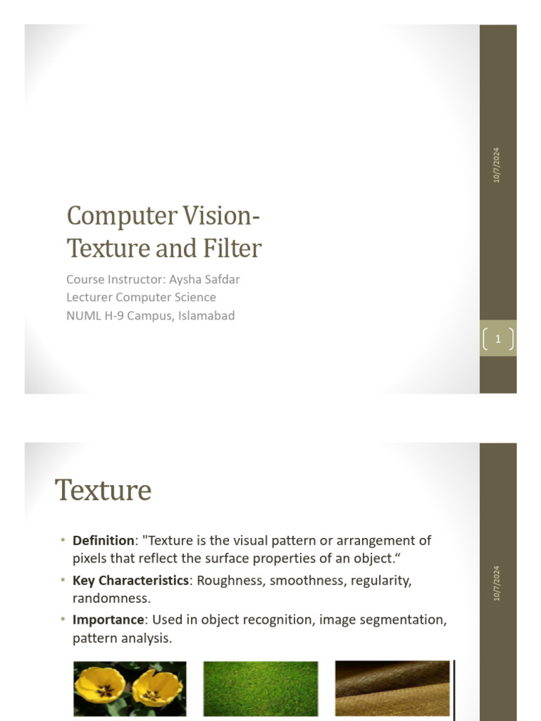 Lec 6 Computer VisionTexture and Filters | PDF | Digital Signal ...