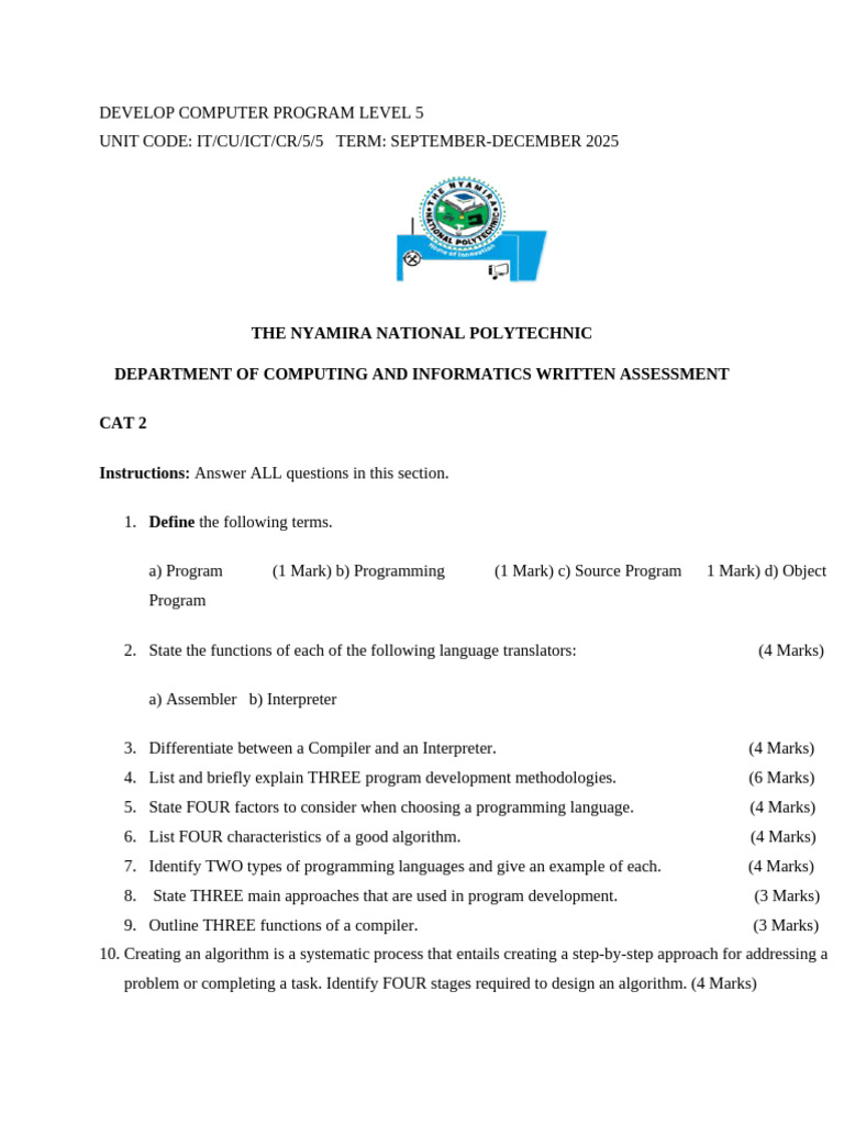 Develop Computer Program Level 5 | PDF