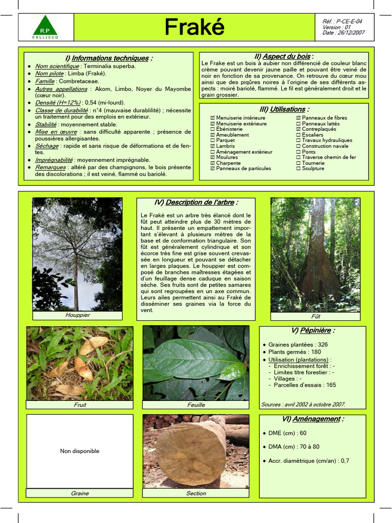 Fiche Frake v1 | PDF | Bois