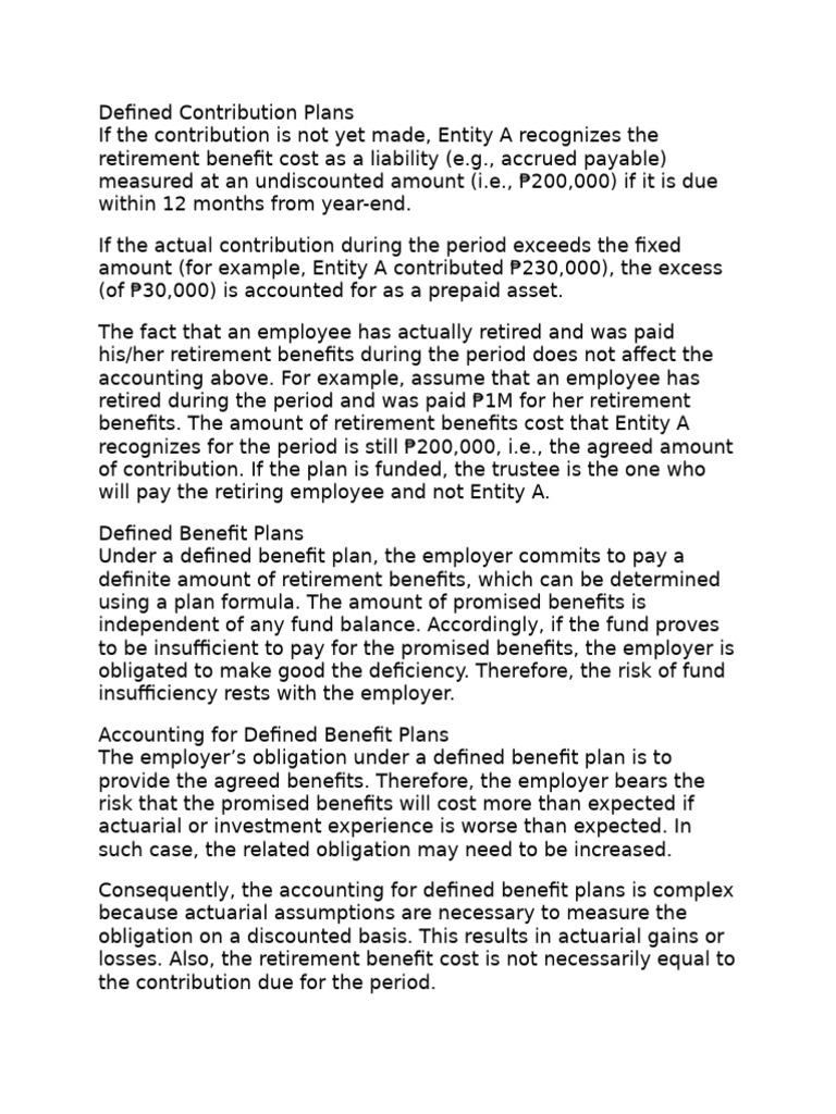 Defined Contribution Plans | PDF | Defined Benefit Pension Plan | Pension