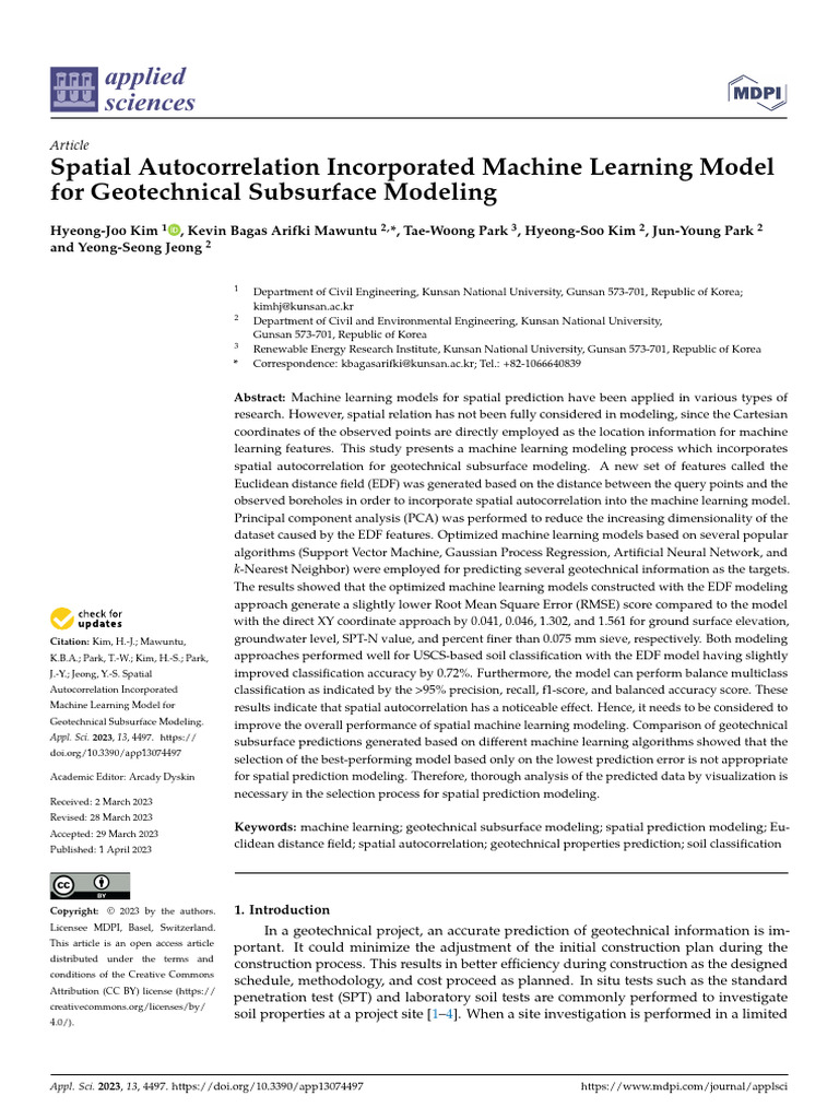 Spatial Autocorrelation Incorporated Machine Learning Model For ...