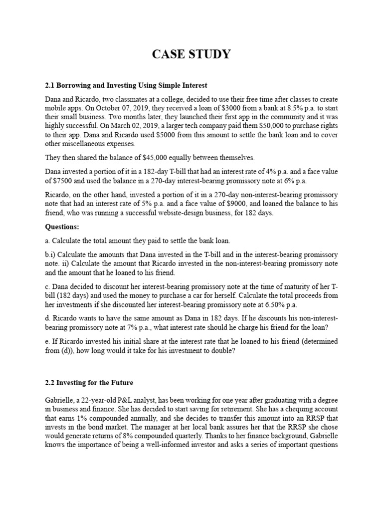 Case Study | PDF | Interest | Bonds (Finance)
