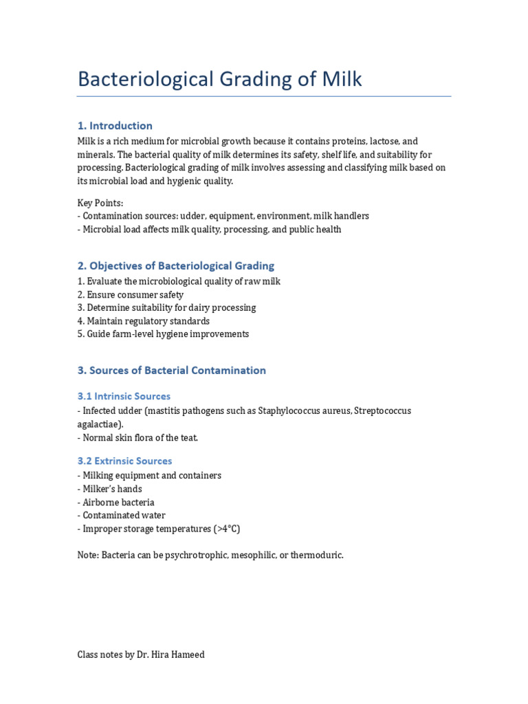 Bacteriological Grading of Milk | PDF | Bacteria | Milk