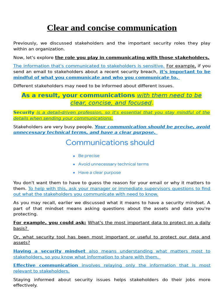 Clear and Concise Communication M3 - 4 | PDF