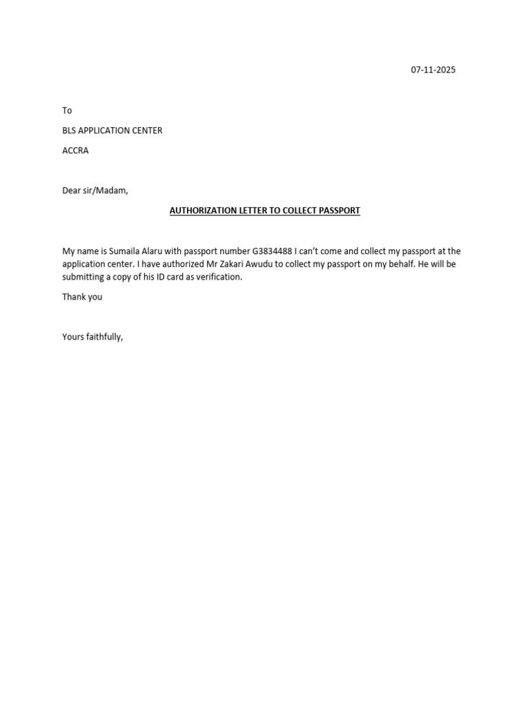 Authorize Letter Sumaila | PDF