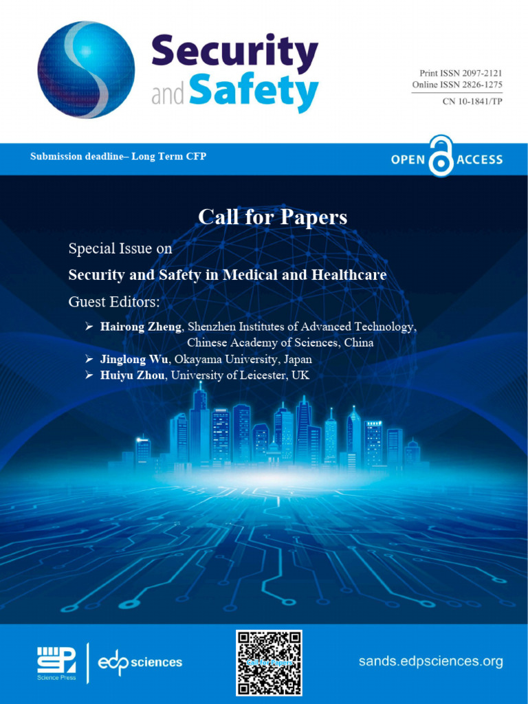 Call For Papers Security and Safety in Medical and Healthcare | PDF ...