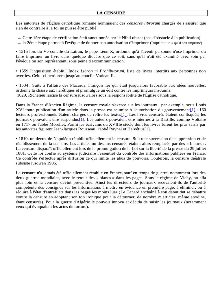 La Censure | PDF | Censure