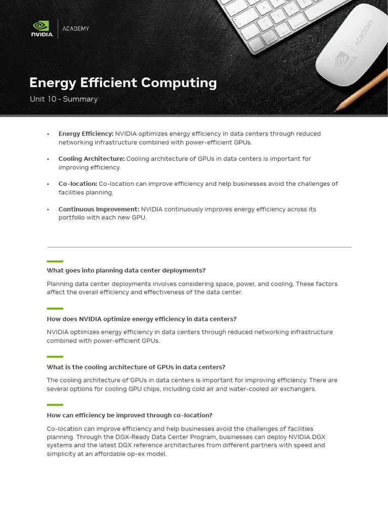 Energy Efficient Computing - Summary | PDF
