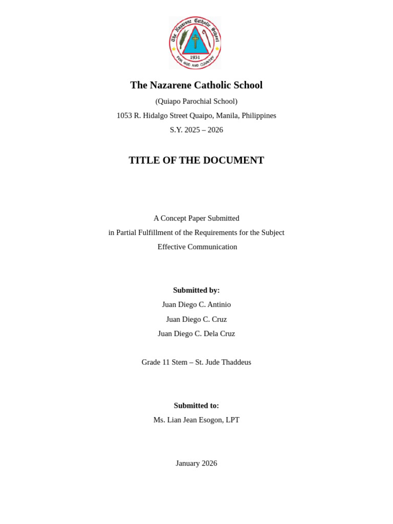 Concept Paper Formatting | PDF | Documentary Film | Evaluation