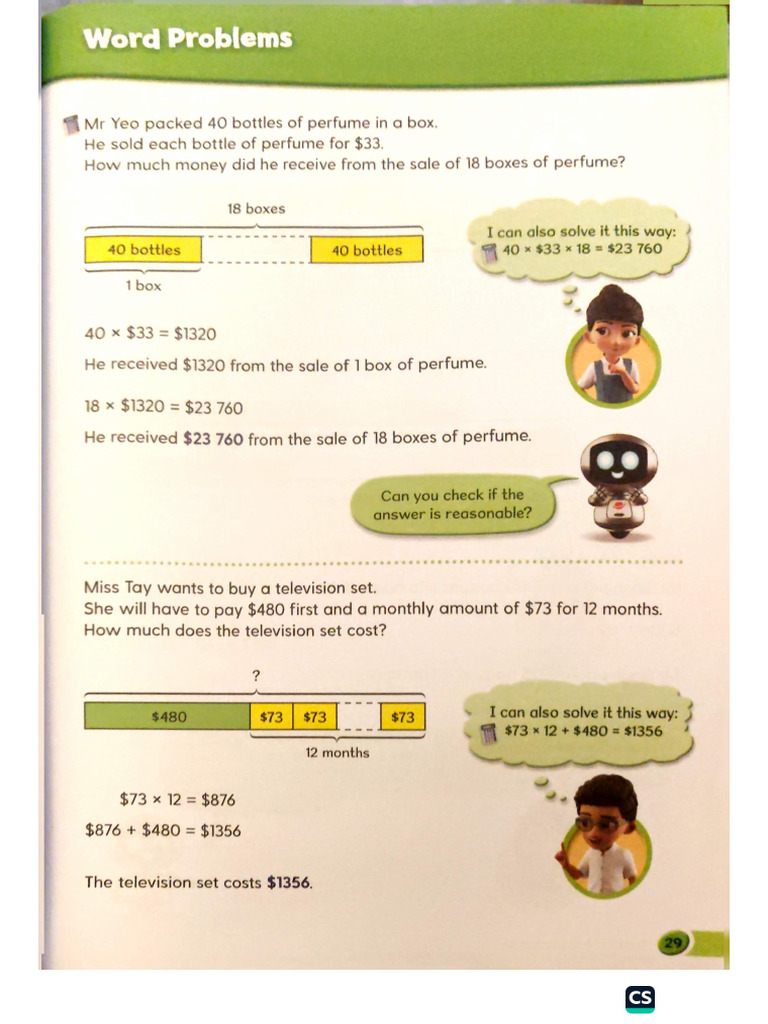 CH 2 - 4 Operations - Word Problems | PDF