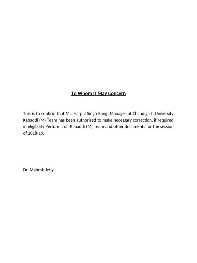 Auth Letter | PDF
