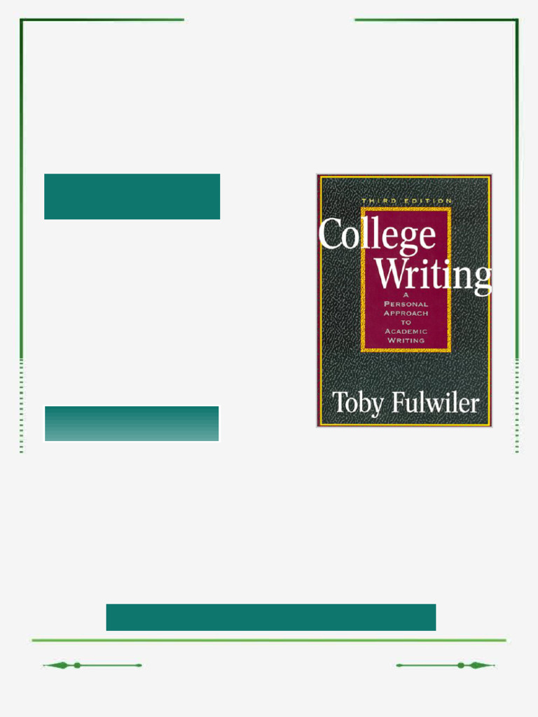 College Writing A Personal Approach to Academic Writing 3rd Edition ...