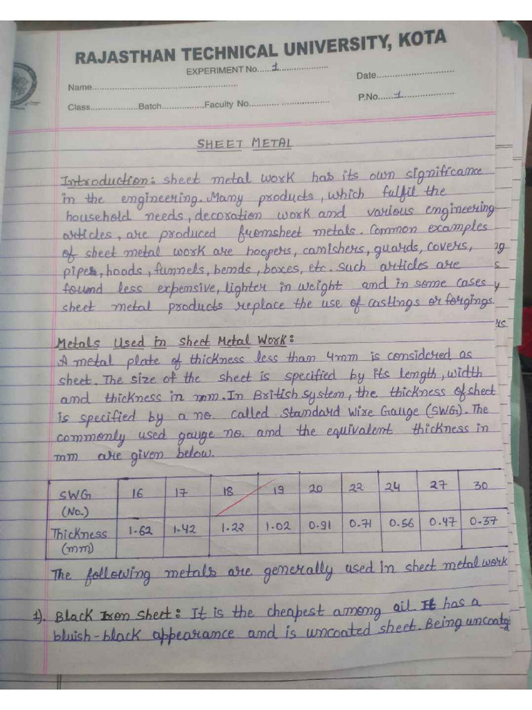 Sheet Metal | PDF