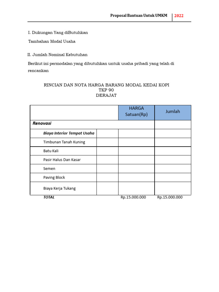 Nota Rincian Harga Barang | PDF