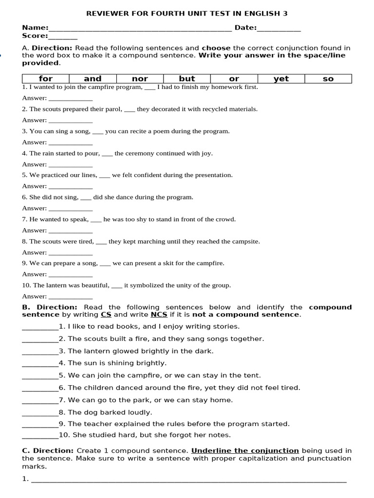 Reviewer for Fourth Unit Test in English 3 | PDF | Chess Openings ...