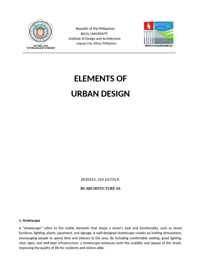 ELEMENTS of Urban Design | PDF | Urban Design | City