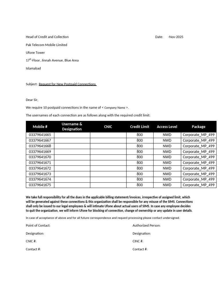 Corporate Connection Request Form Updated | PDF
