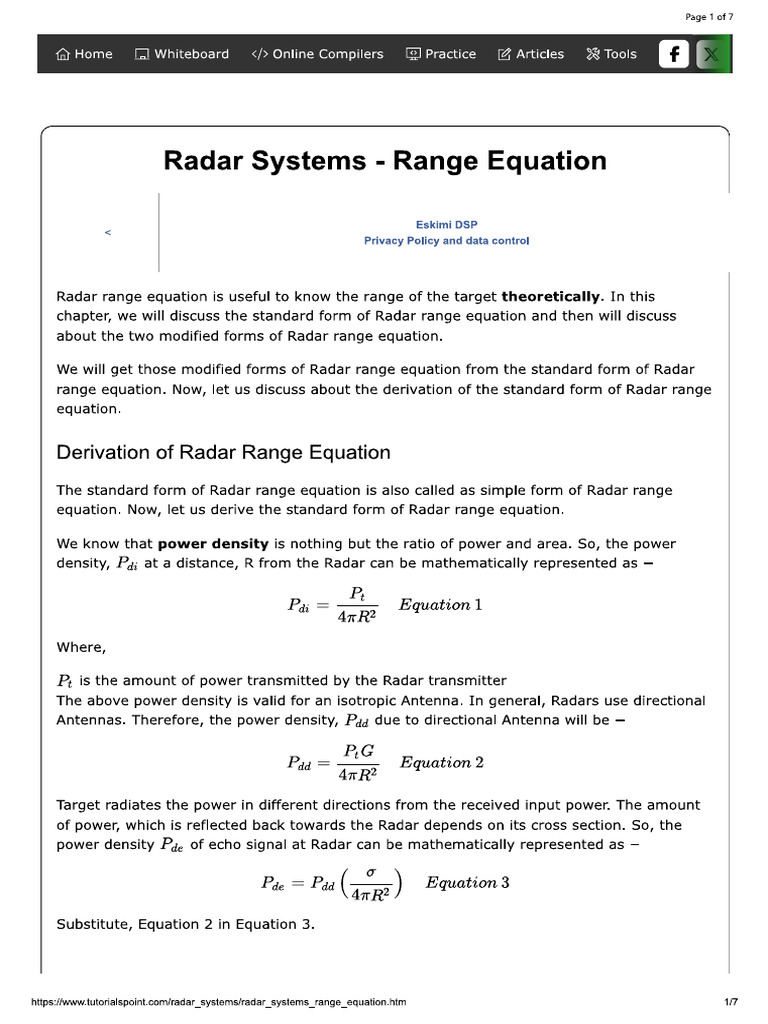 Radar Equation | PDF