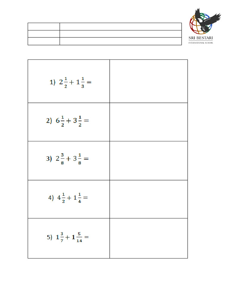 Adding Mixed Numbers | PDF