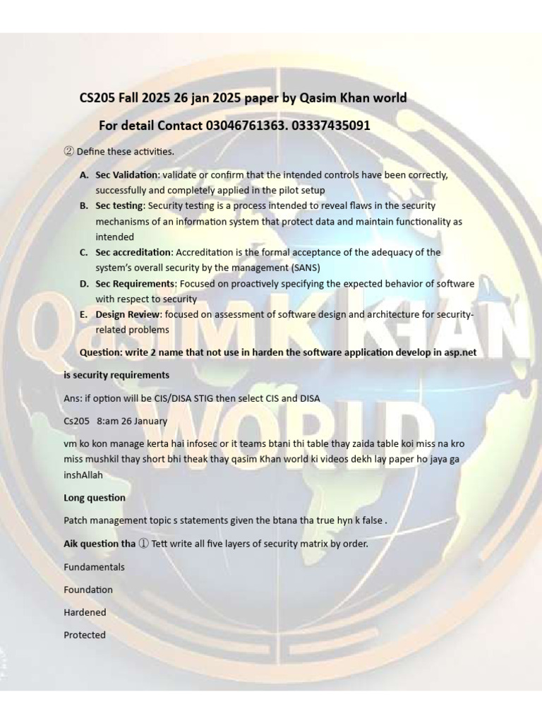 CS205 Fall Final Term Update 2026 Qasim Ali | PDF | Information ...