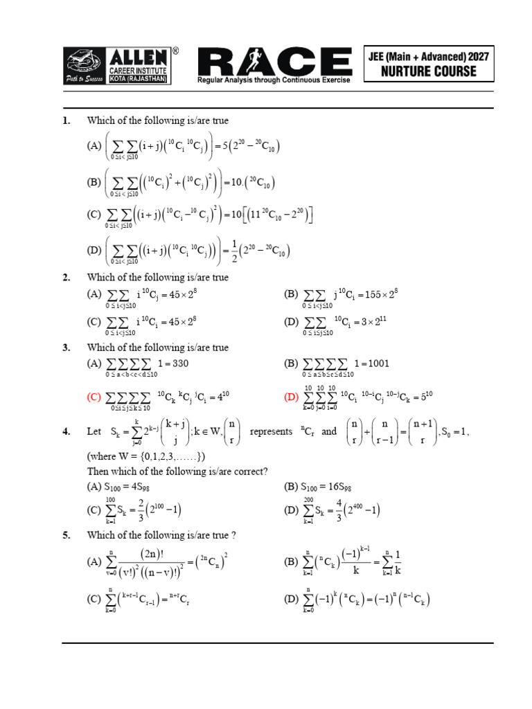 Binomial Allen Assignment | PDF | Mathematical Analysis | Mathematical ...