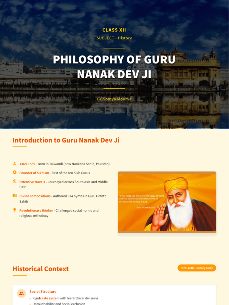 Philosophy of Guru Nanak Dev Ji | PDF | Monotheism | Guru Nanak