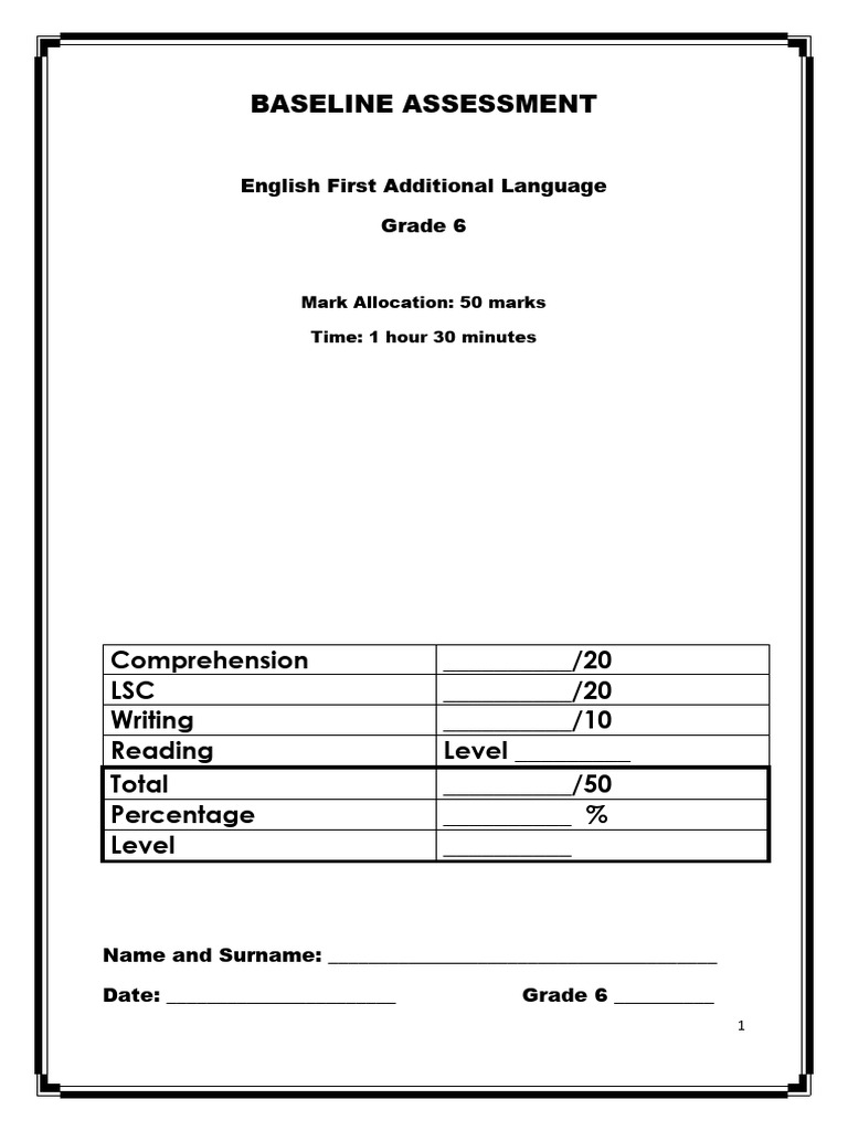 BASELINE ASSESSMENT GR 6 FAL FINAL-2-1 | PDF | Word | Part Of Speech