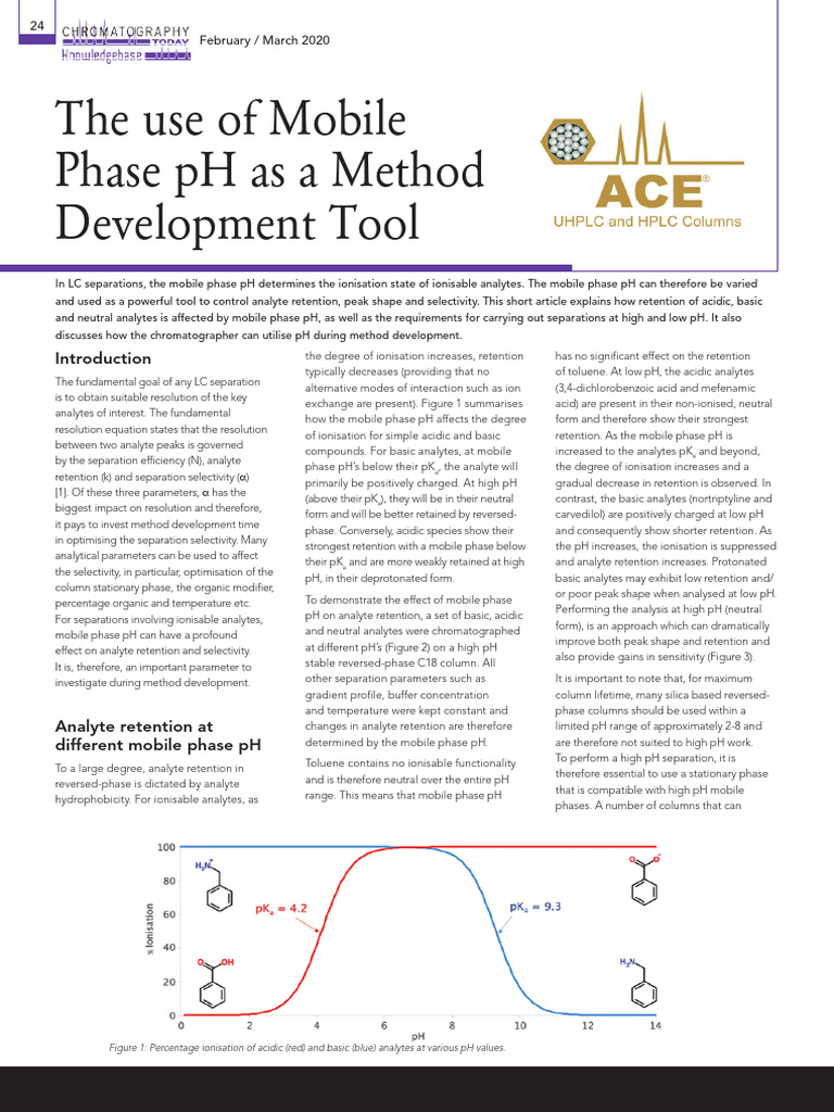 The Use of Mobile Phase PH As A Method Develoment Tool | PDF | Acid ...