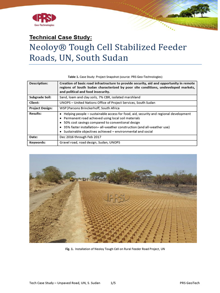 UNOPS Chose Neoloy Geocells For Rural Road Stabilization | PDF | Road ...