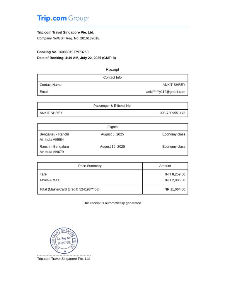 E Receipt | PDF