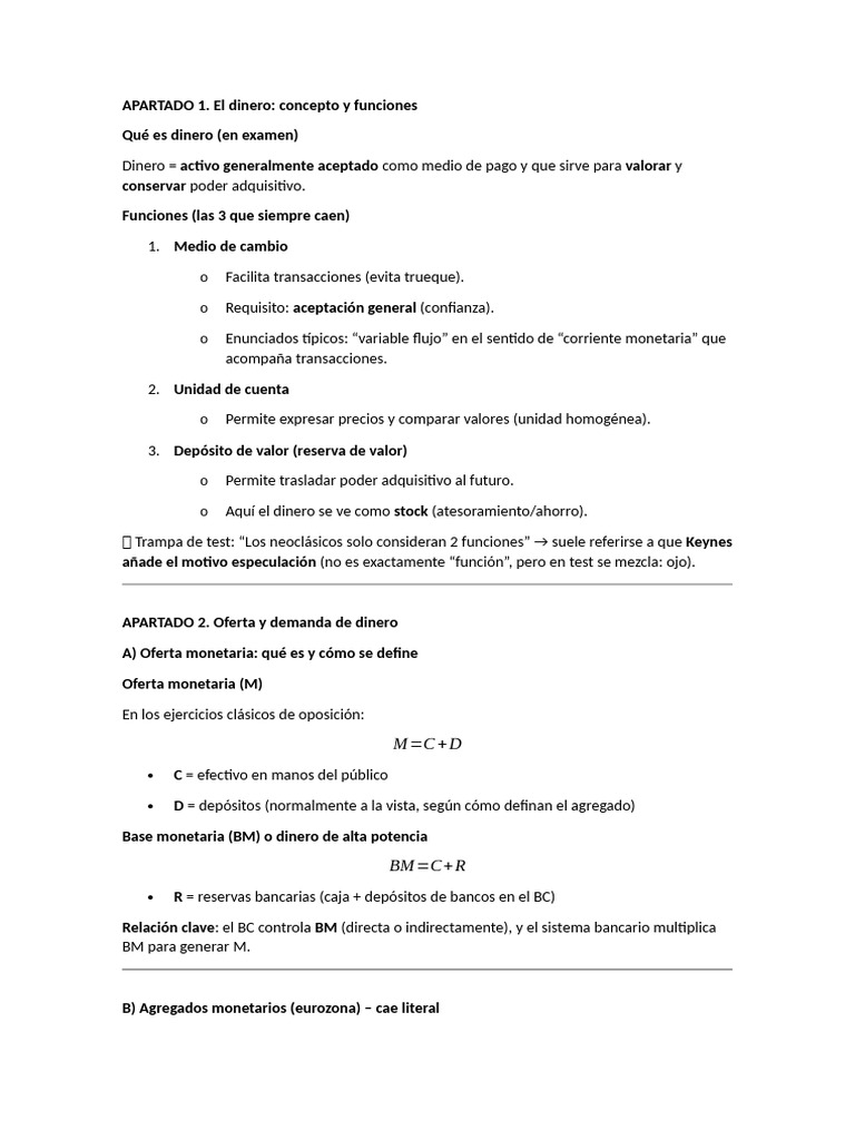 Tema 3 | PDF | La política monetaria | Oferta de dinero