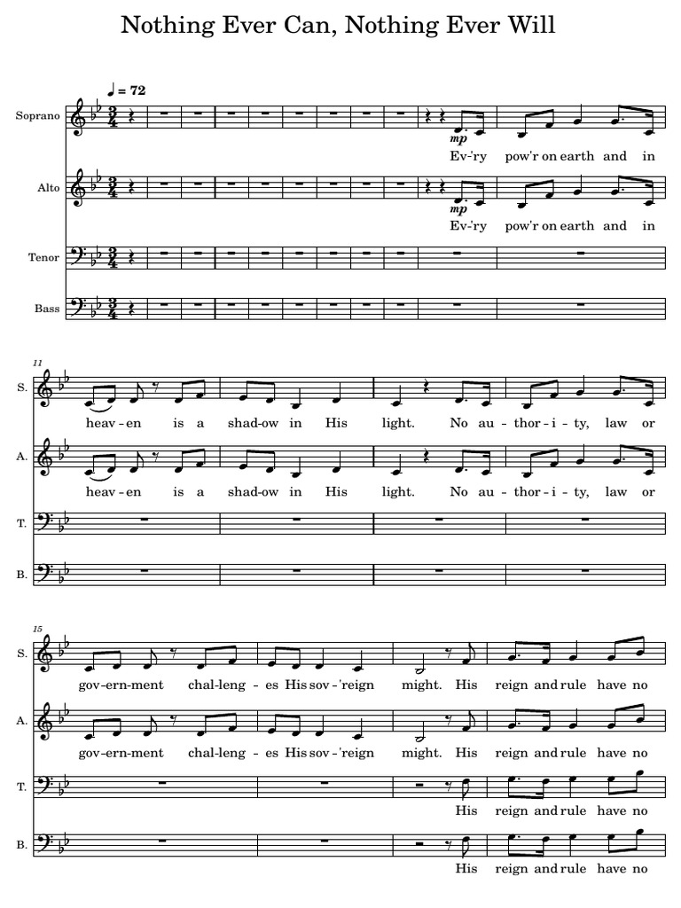 Nothing Ever Can Nothing Ever Will SATB | PDF | Classical Music ...