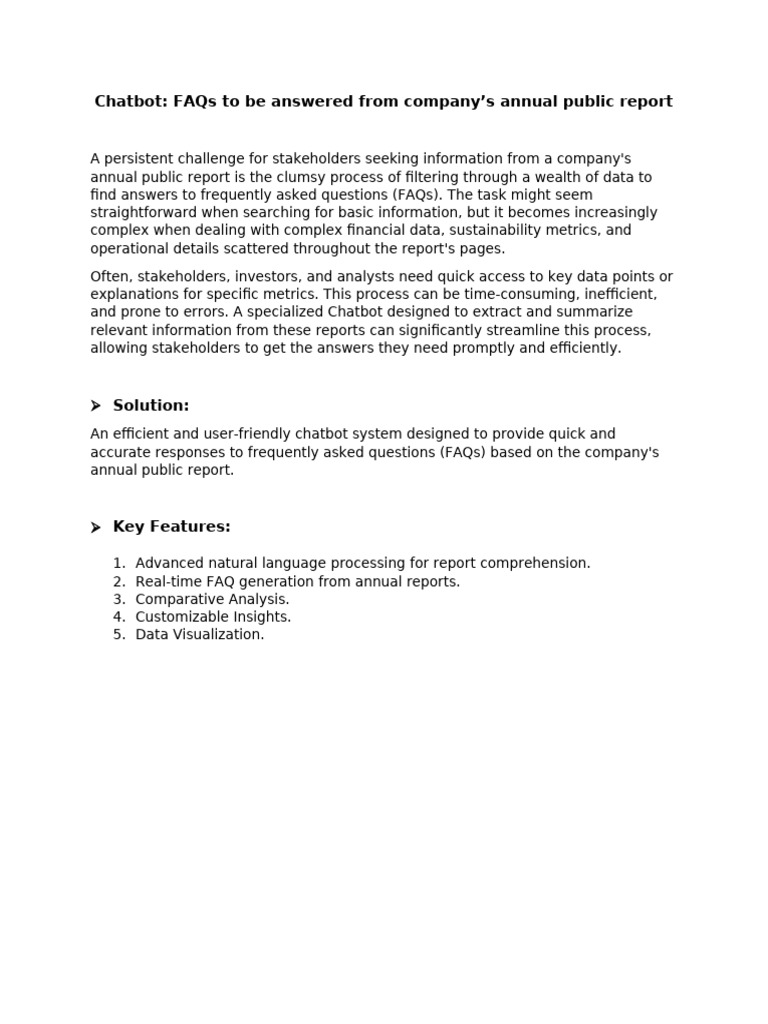 Chatbot - FAQ's To Answered | PDF