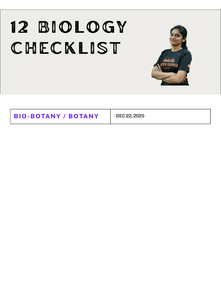 Bio Checklist | PDF