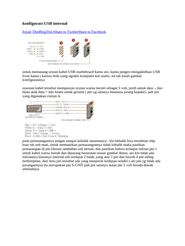 Konfigurasi USB Internal | PDF