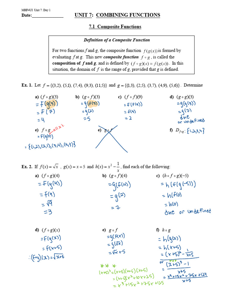 Unit 7 Notes | PDF | Function (Mathematics) | Mathematical Relations
