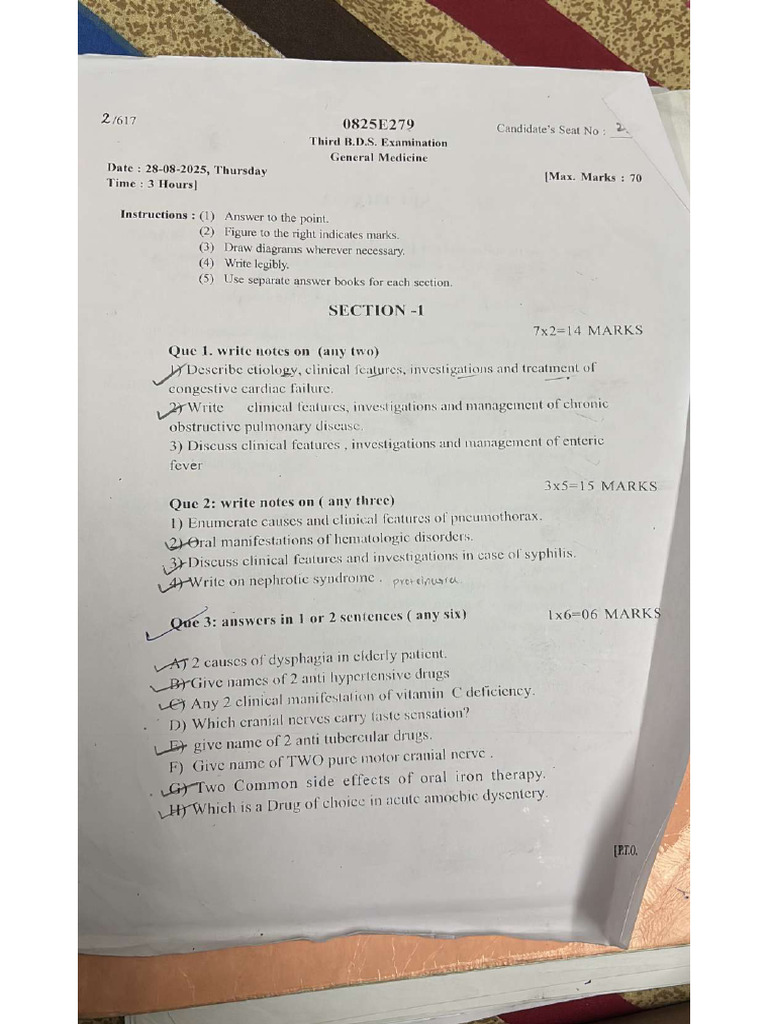 3rd Year Extra Papers | PDF