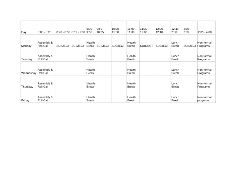 CBC Timetable 2026 | PDF