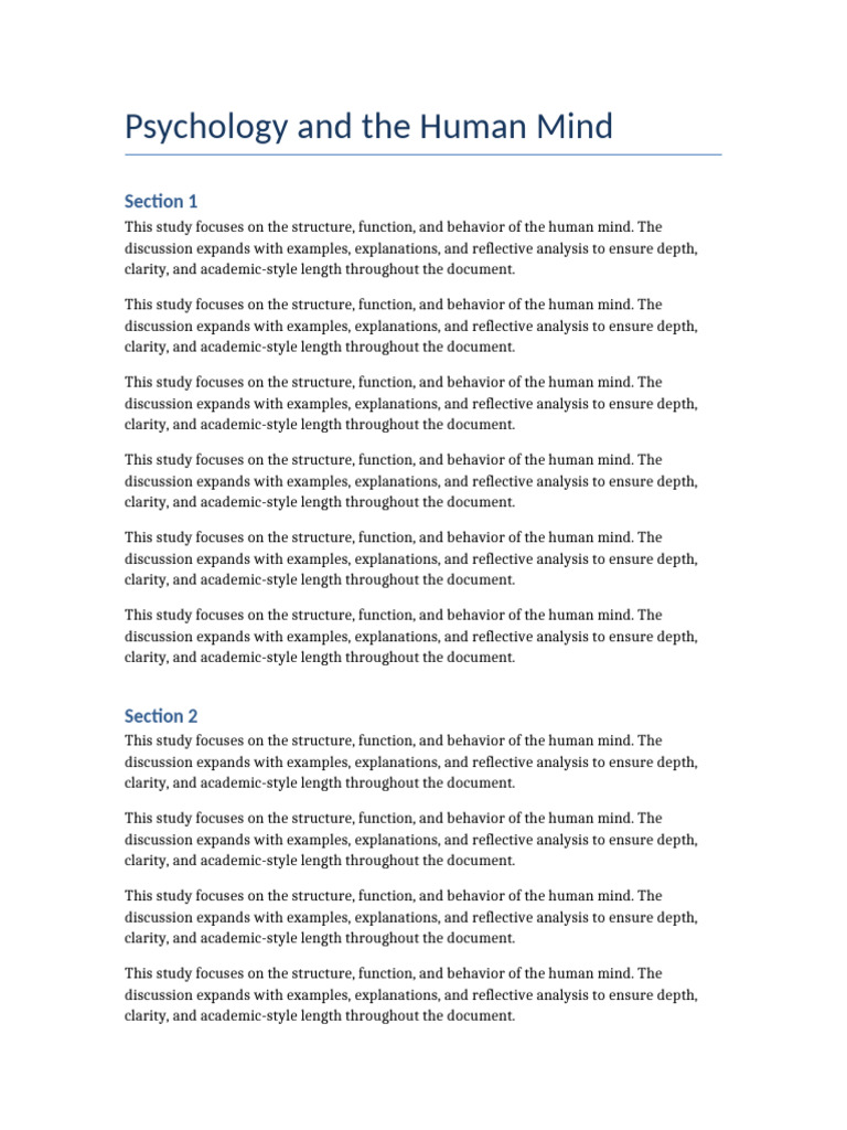 Psychology and Human Mind | PDF | Psychology | Behavioural Sciences