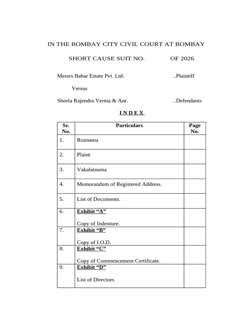 Misc Documents - HC Suit - Baba Estate | PDF | Common Law