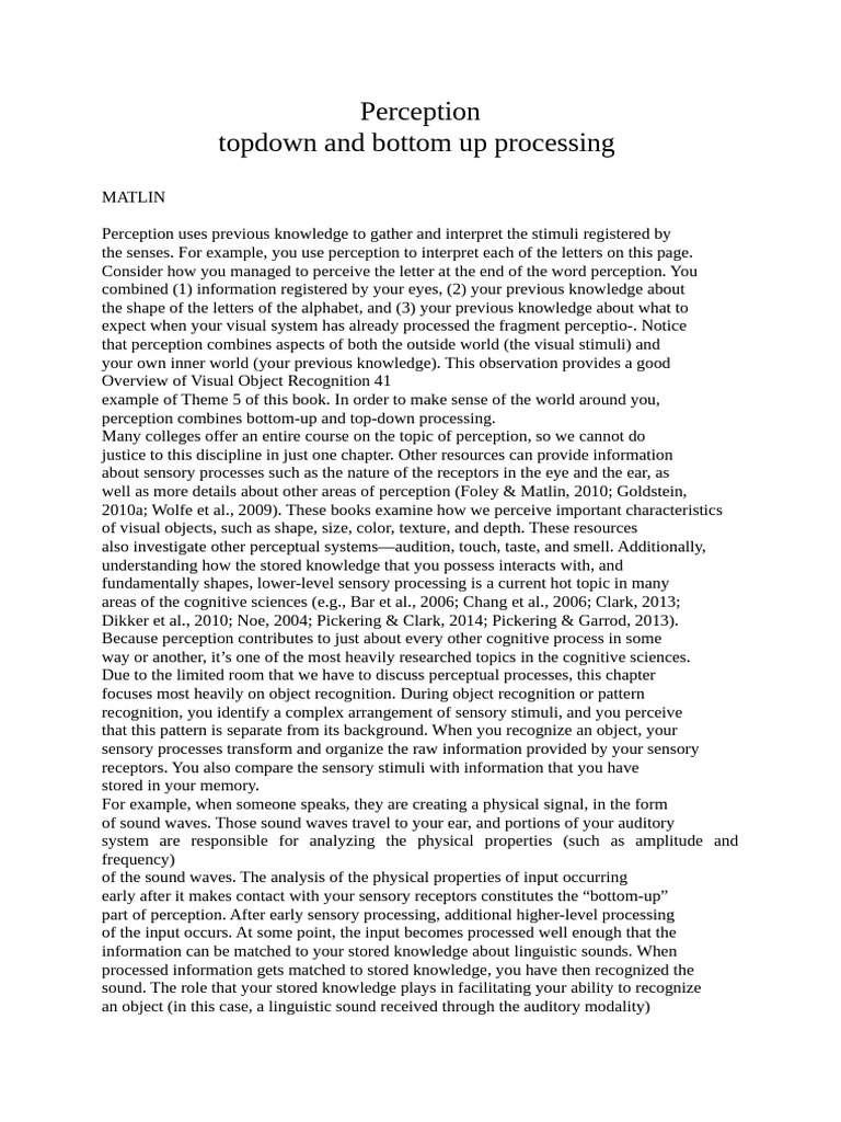 Perception Book Content | PDF | Perception | Senses
