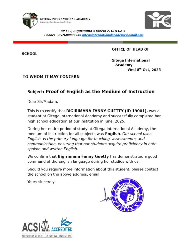 LETTER of English Proof | PDF